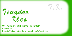 tivadar kles business card